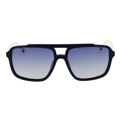 Sunglasses by Fila for unisex in plastic blue showcases a ethereal silhouette, featuring blue coloured frame aviator full-rim frame design with category-2-medium-tint lens for a ethereal finish.