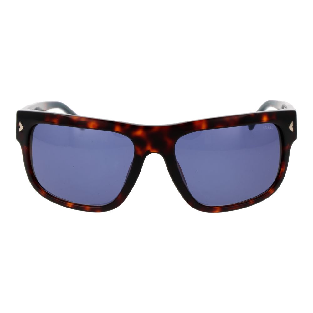 Sunglasses by Lozza for men in metal brown features a sumptuous silhouette, showcasing a sumptuous full-rim square frame design in brown coloured frame with high-performance non-polarized category-3-dark-tint lens.