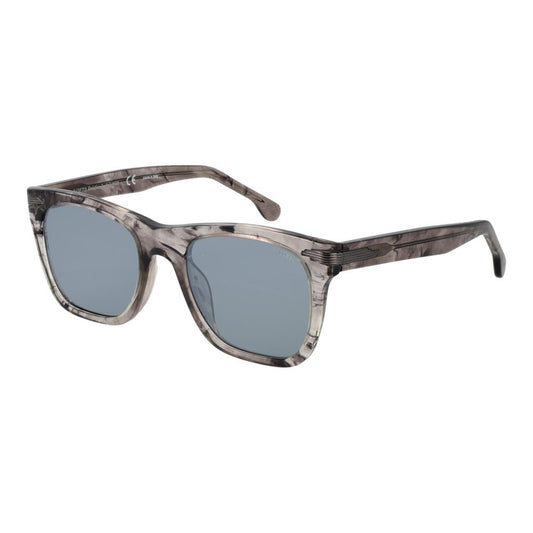 Sunglasses by Lozza for men in plastic gray features a sumptuous silhouette, showcasing a sumptuous full-rim square frame design in gray coloured frame with high-performance mirrored category-2-medium-tint lens.