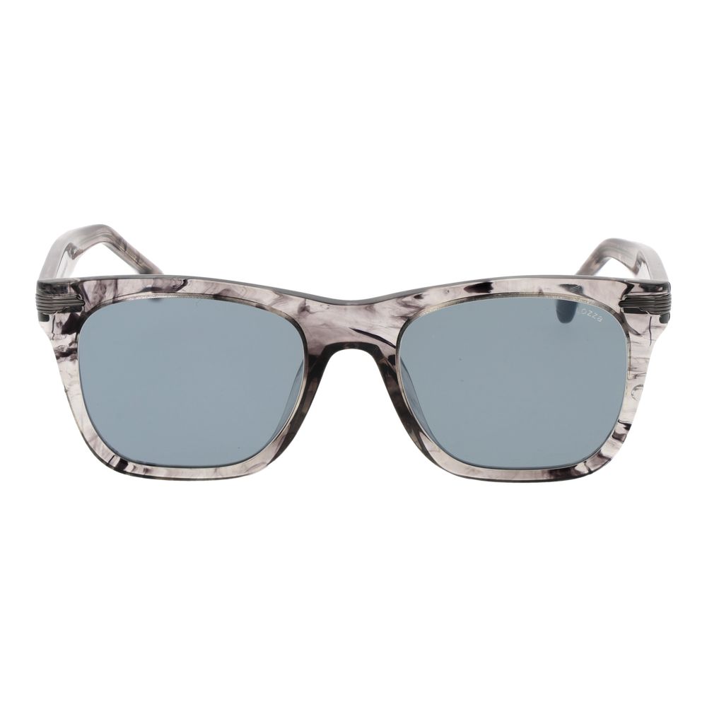 This Sunglasses by Lozza for men in plastic gray presents a sumptuous silhouette, showcasing a sumptuous full-rim square frame design in gray coloured frame and high-performance mirrored category-2-medium-tint lens.