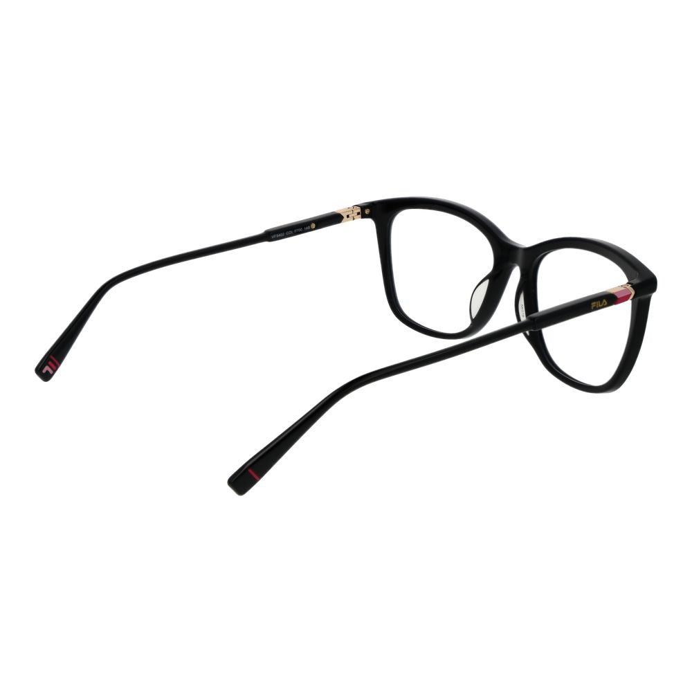 Eyeglasses Frames by Fila for women in plastic black showcases a refined full-frame frame design with a refined black coloured frame finish for a refined and sophisticated look.