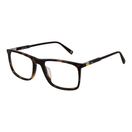 Eyeglasses Frames by Fila for men in plastic and brown showcases a refined silhouette, detailed with a brown coloured frame finish and a sophisticated full-frame frame design.