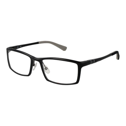 Eyeglasses Frames by Fila for men in aluminium black features an refined silhouette, showcasing a sophisticated black coloured frame and refined full-frame frame design for a refined look.