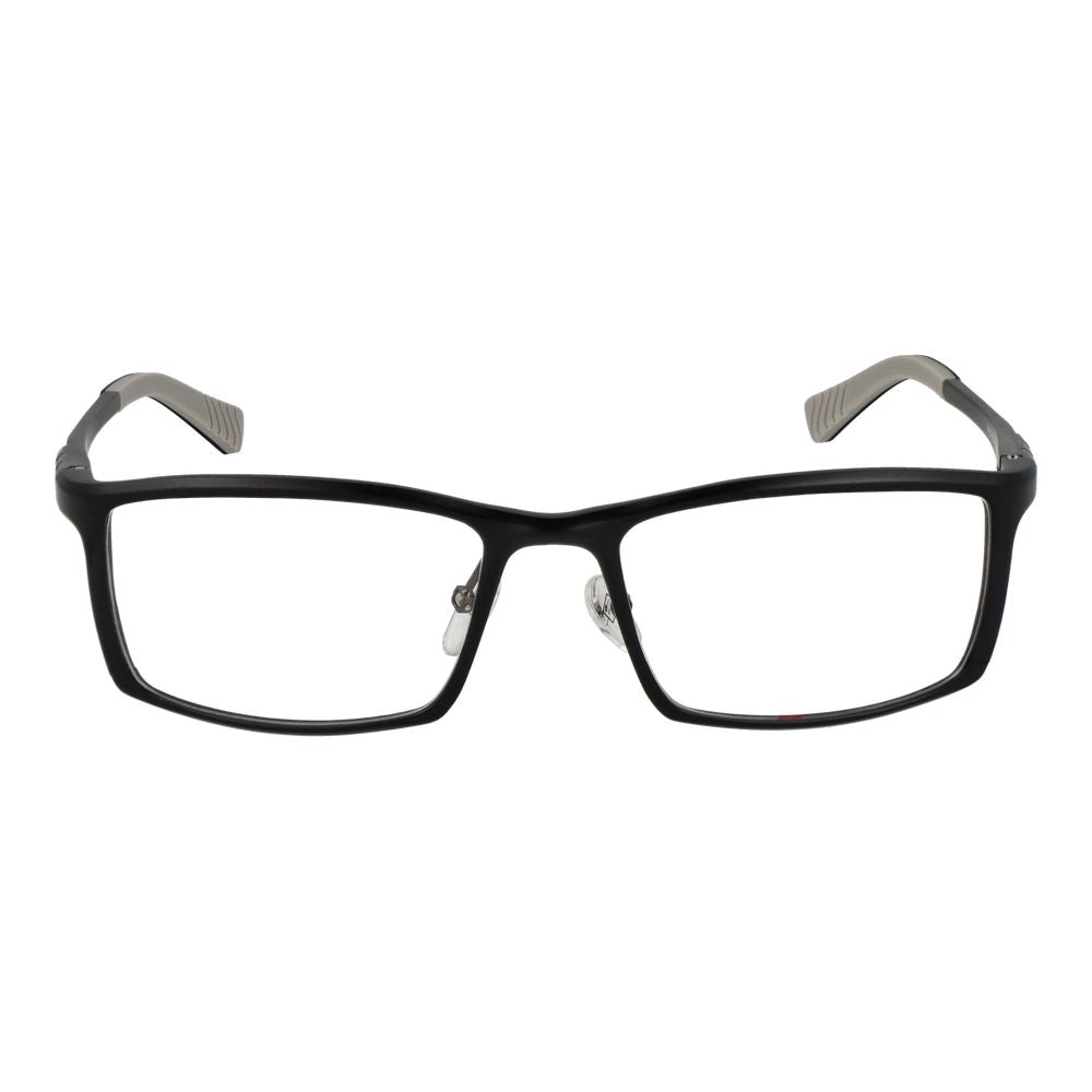Eyeglasses Frames by Fila for men in aluminium black features an refined silhouette, showcasing the refined black coloured frame and sophisticated full-frame frame design.