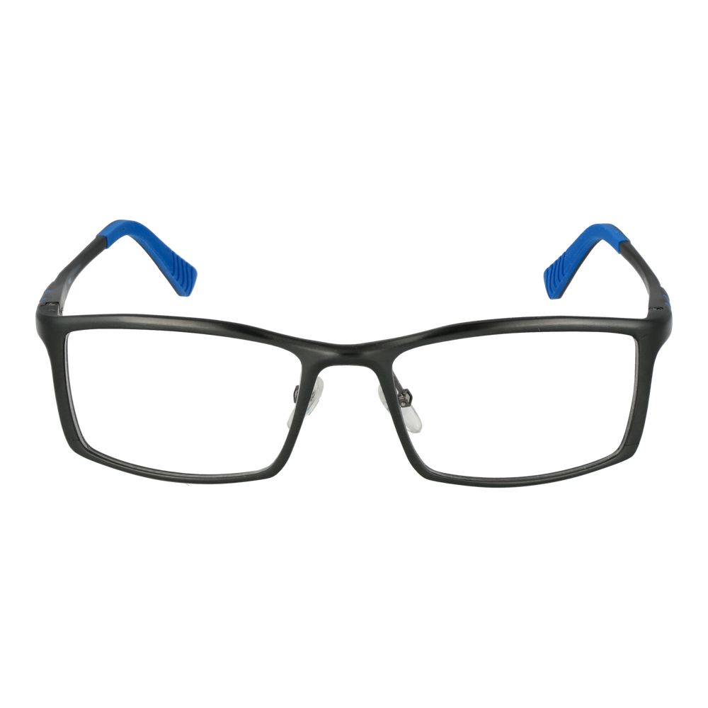 Eyeglasses Frames by Fila for men in aluminium gray features an refined silhouette, showcasing a sophisticated gunmetal coloured frame and refined full-frame frame design for a refined look.
