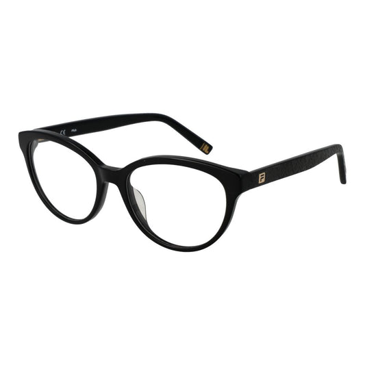 Eyeglasses Frames by Fila for women in cellulose acetate and black showcases a refined silhouette, detailed with a black coloured frame finish and a sophisticated full-frame frame design.