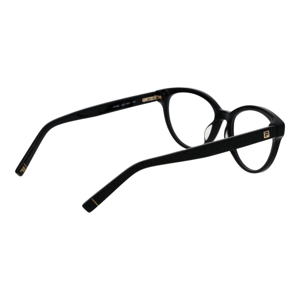 Eyeglasses Frames by Fila for women in cellulose acetate and black showcases an refined full-frame frame design featuring a sophisticated black coloured frame for an refined and refined aesthetic.