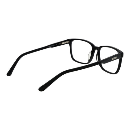 Eyeglasses Frames by Fila for men in cellulose acetate black features an refined silhouette, showcasing the refined black coloured frame and sophisticated full-frame frame design.