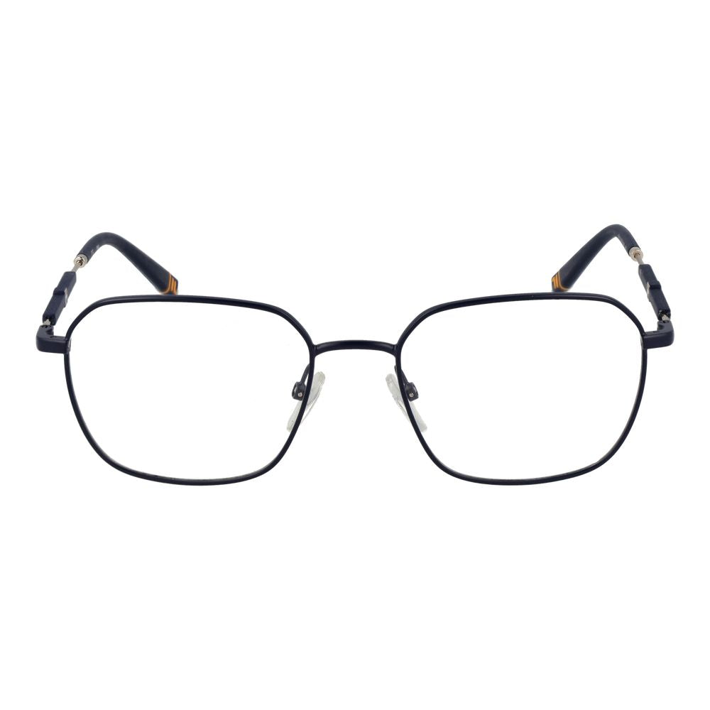 Eyeglasses Frames by Fila for men in metal blue features an refined silhouette, showcasing a sophisticated blue coloured frame and refined full-frame frame design for a refined look.