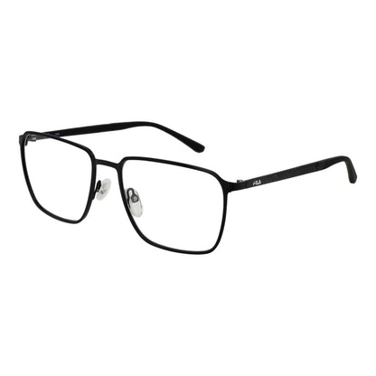 Eyeglasses Frames by Fila for men in black showcases a reflective silhouette, artfully incorporating a sophisticated black coloured frame with a distinct full-frame frame design.