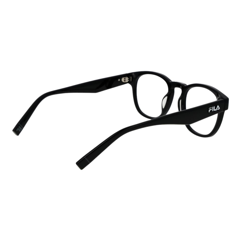 Eyeglasses Frames by Fila for unisex in plastic and black showcases an refined full-frame frame design featuring a sophisticated black coloured frame for an refined and refined aesthetic.
