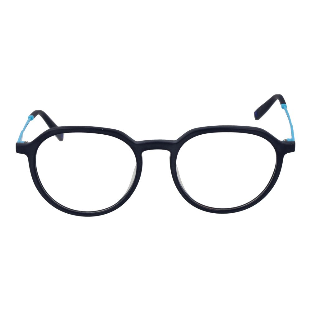 Eyeglasses Frames by Fila for unisex in stainless steel and blue showcases a refined silhouette, detailed with a blue coloured frame finish and a sophisticated full-frame frame design.