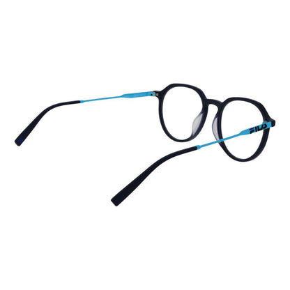 Eyeglasses Frames by Fila for unisex in stainless steel blue features a refined silhouette, showcasing a refined blue coloured frame and full-frame frame design for a sophisticated, premium look.