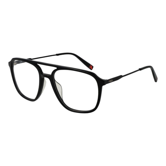 Eyeglasses Frames by Fila for men in stainless steel black features an refined silhouette, showcasing a sophisticated black coloured frame and refined full-frame frame design for a refined look.