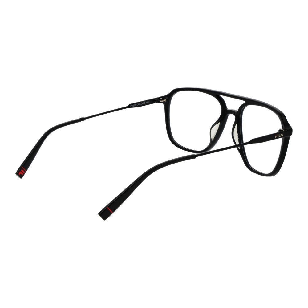 Eyeglasses Frames by Fila for men in stainless steel and black showcases an refined full-frame frame design featuring a sophisticated black coloured frame for an refined and refined aesthetic.