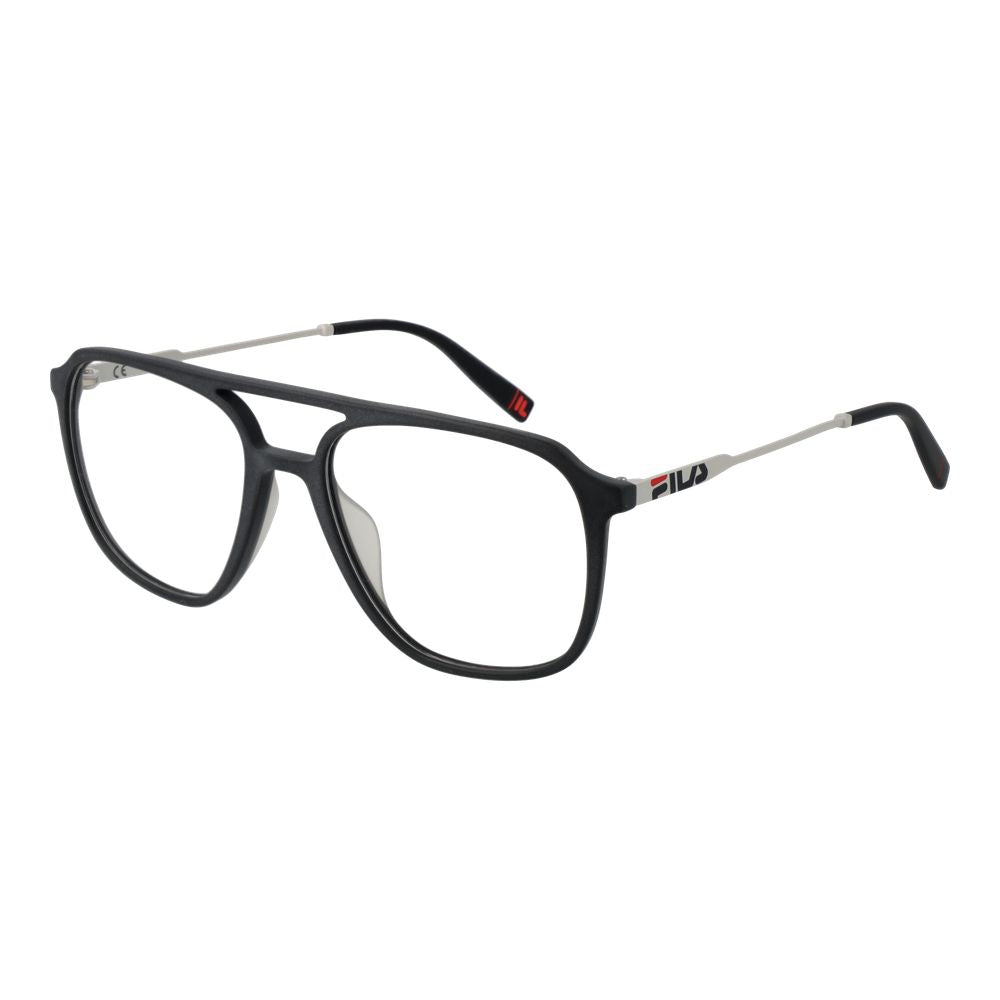 Eyeglasses Frames by Fila for men in plastic gray showcases a reflective silhouette, artfully incorporating a sophisticated gray coloured frame with a distinct full-frame frame design.