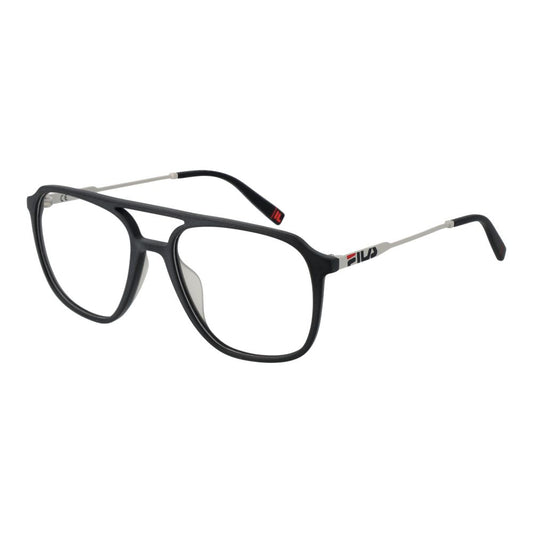 Eyeglasses Frames by Fila for men in plastic gray showcases a reflective silhouette, artfully incorporating a sophisticated gray coloured frame with a distinct full-frame frame design.