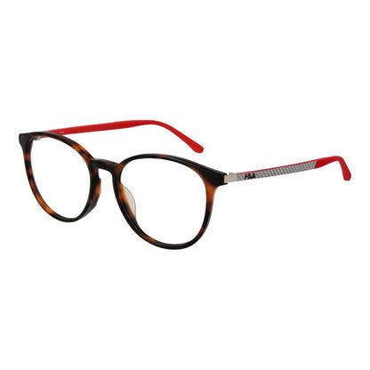 Eyeglasses Frames by Fila for men in plastic brown features an refined silhouette, showcasing a sophisticated brown coloured frame and refined full-frame frame design for a refined look.
