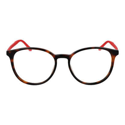 Eyeglasses Frames by Fila for men in plastic brown features an refined silhouette, showcasing the refined brown coloured frame and sophisticated full-frame frame design.