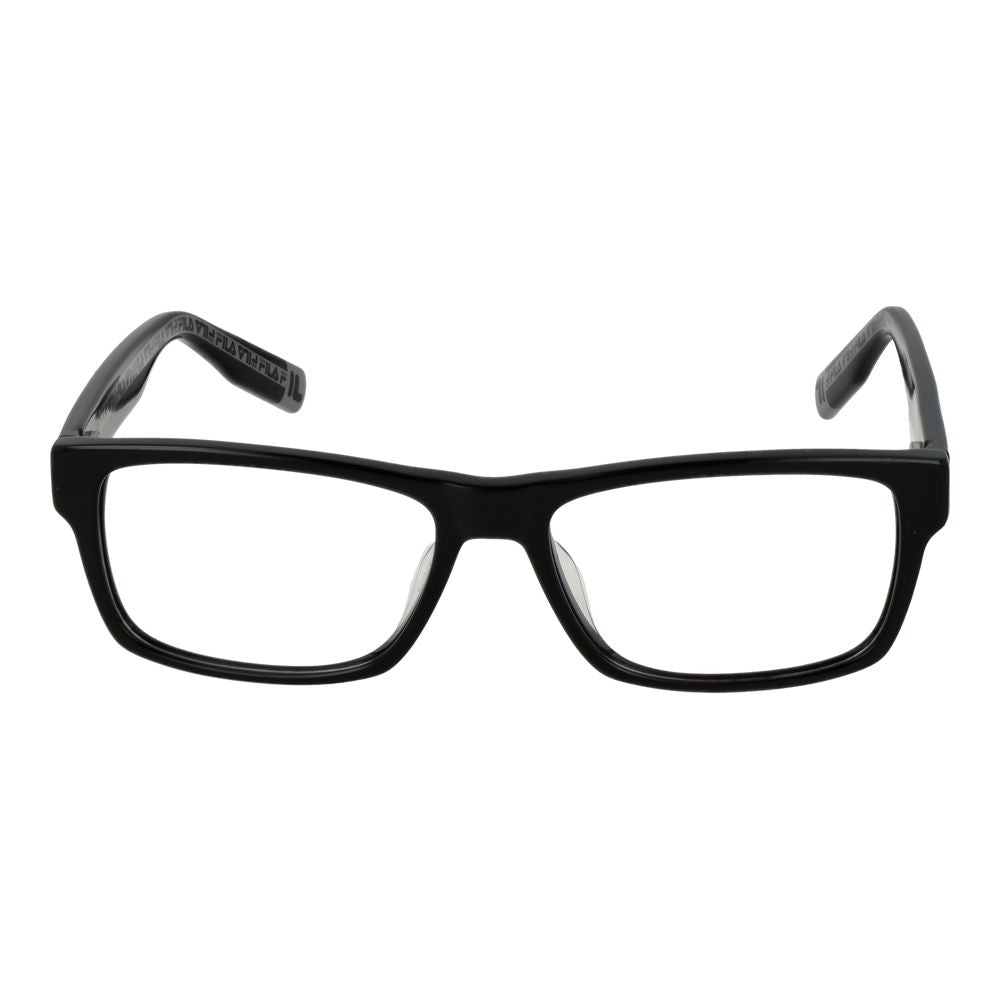 Eyeglasses Frames by Fila for men in cellulose acetate and black showcases a refined silhouette, detailed with a black coloured frame finish and a sophisticated full-frame frame design.