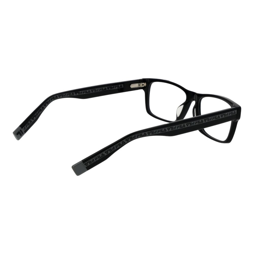 Eyeglasses Frames by Fila for men in cellulose acetate black features an refined silhouette, showcasing the refined black coloured frame and sophisticated full-frame frame design.
