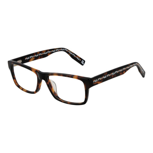 Eyeglasses Frames by Fila for men in cellulose acetate brown showcases a reflective silhouette, artfully incorporating a sophisticated brown coloured frame with a distinct full-frame frame design.