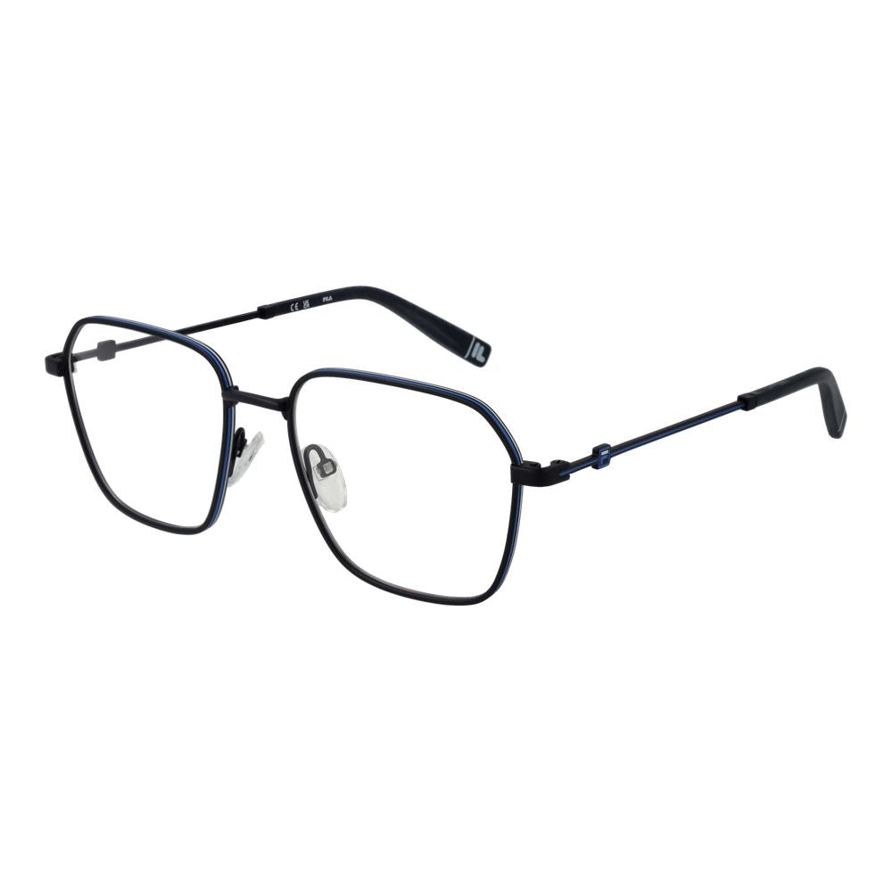 Eyeglasses Frames by Fila for unisex in stainless steel blue features an refined silhouette, showcasing a sophisticated blue coloured frame and refined full-frame frame design for a refined look.
