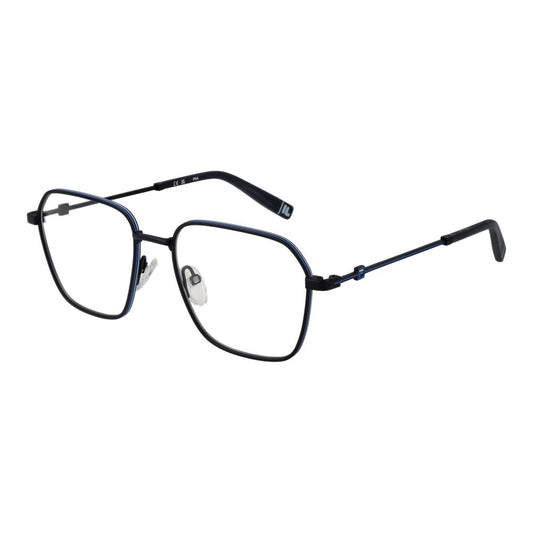 Eyeglasses Frames by Fila for unisex in stainless steel blue features an refined silhouette, showcasing a sophisticated blue coloured frame and refined full-frame frame design for a refined look.