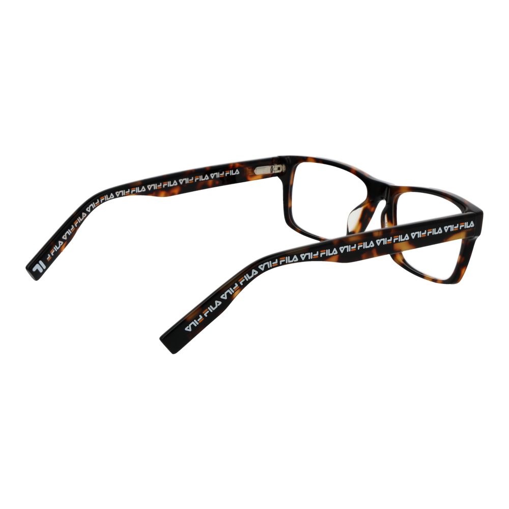 Eyeglasses Frames by Fila for men in cellulose acetate and brown showcases a refined silhouette, detailed with a brown coloured frame finish and a sophisticated full-frame frame design.