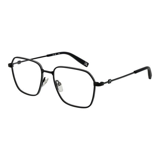 Eyeglasses Frames by Fila for unisex in stainless steel black showcases a reflective silhouette, artfully incorporating a sophisticated black coloured frame with a distinct full-frame frame design.