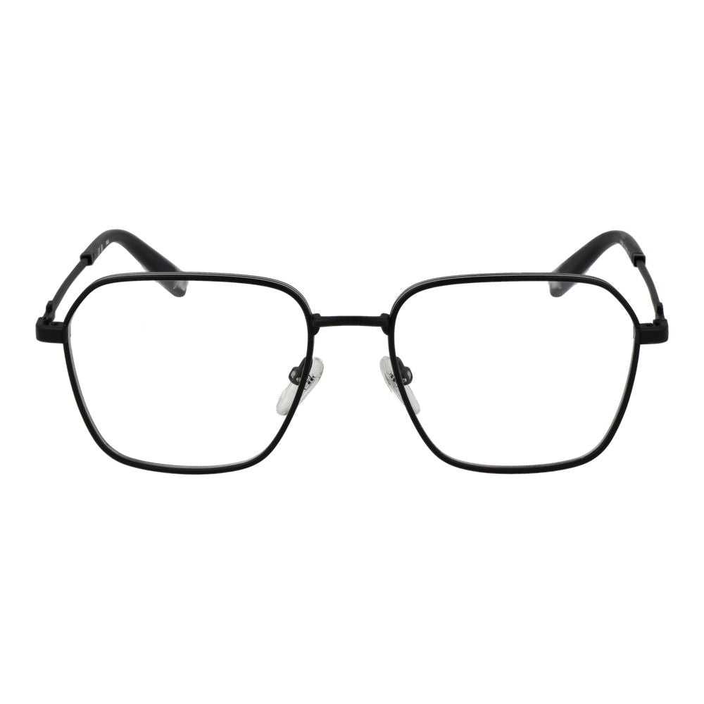 Eyeglasses Frames by Fila for unisex in stainless steel black features a refined silhouette, showcasing a refined black coloured frame and full-frame frame design for a sophisticated, premium look.