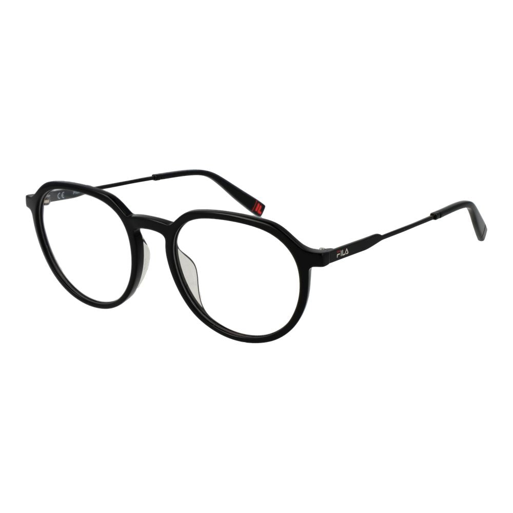 Eyeglasses Frames by Fila for unisex in stainless steel black features an refined silhouette, showcasing a sophisticated black coloured frame and refined full-frame frame design for a refined look.