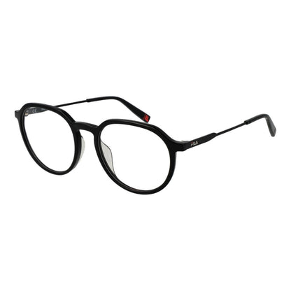 Eyeglasses Frames by Fila for unisex in stainless steel black features an refined silhouette, showcasing a sophisticated black coloured frame and refined full-frame frame design for a refined look.