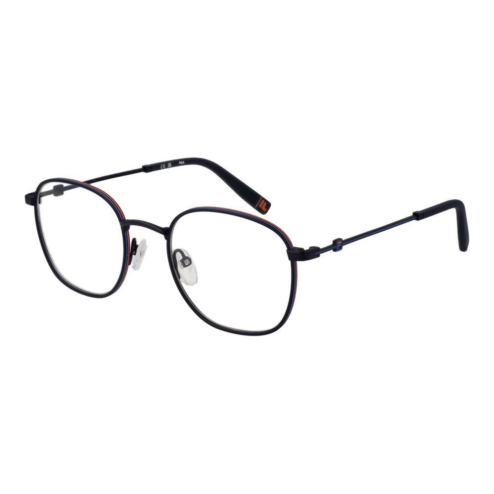 Eyeglasses Frames by Fila for unisex in stainless steel and blue showcases a refined silhouette, detailed with a blue coloured frame finish and a sophisticated full-frame frame design.