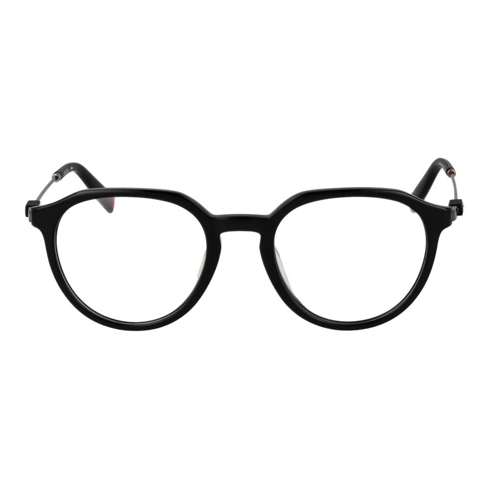 Eyeglasses Frames by Fila for unisex in metal and black showcases an refined full-frame frame design featuring a sophisticated black coloured frame for an refined and refined aesthetic.