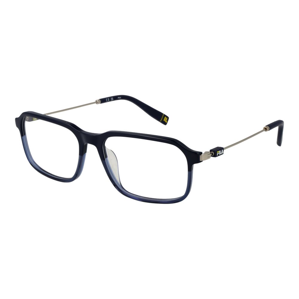 Eyeglasses Frames by Fila for men in metal blue showcases a refined full-frame frame design with a refined blue coloured frame finish for a refined and sophisticated look.
