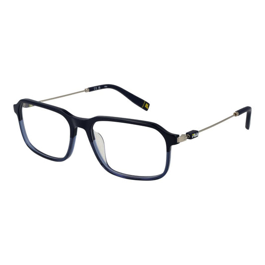 Eyeglasses Frames by Fila for men in metal blue showcases a refined full-frame frame design with a refined blue coloured frame finish for a refined and sophisticated look.