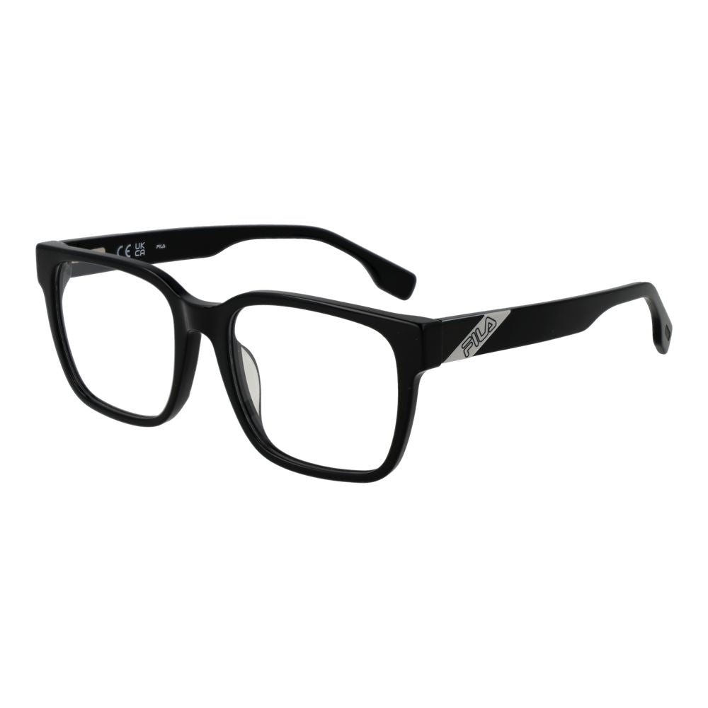 Eyeglasses Frames by Fila for unisex in cellulose acetate black features an refined silhouette, showcasing a sophisticated black coloured frame and refined full-frame frame design for a refined look.