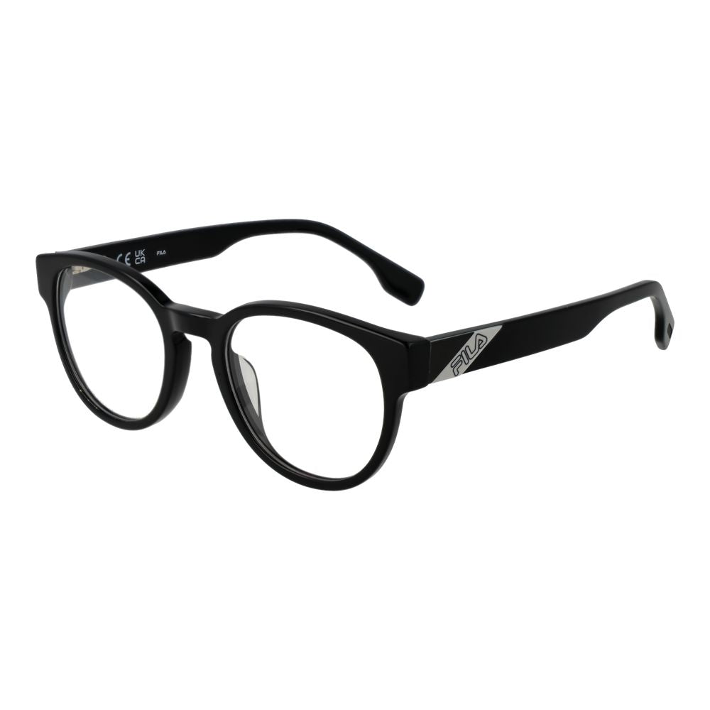 Eyeglasses Frames by Fila for unisex in cellulose acetate black features an refined silhouette, showcasing a sophisticated black coloured frame and refined full-frame frame design for a refined look.