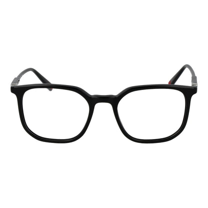 Eyeglasses Frames by Fila for unisex in plastic black features an refined silhouette, showcasing a sophisticated black coloured frame and refined full-frame frame design for a refined look.