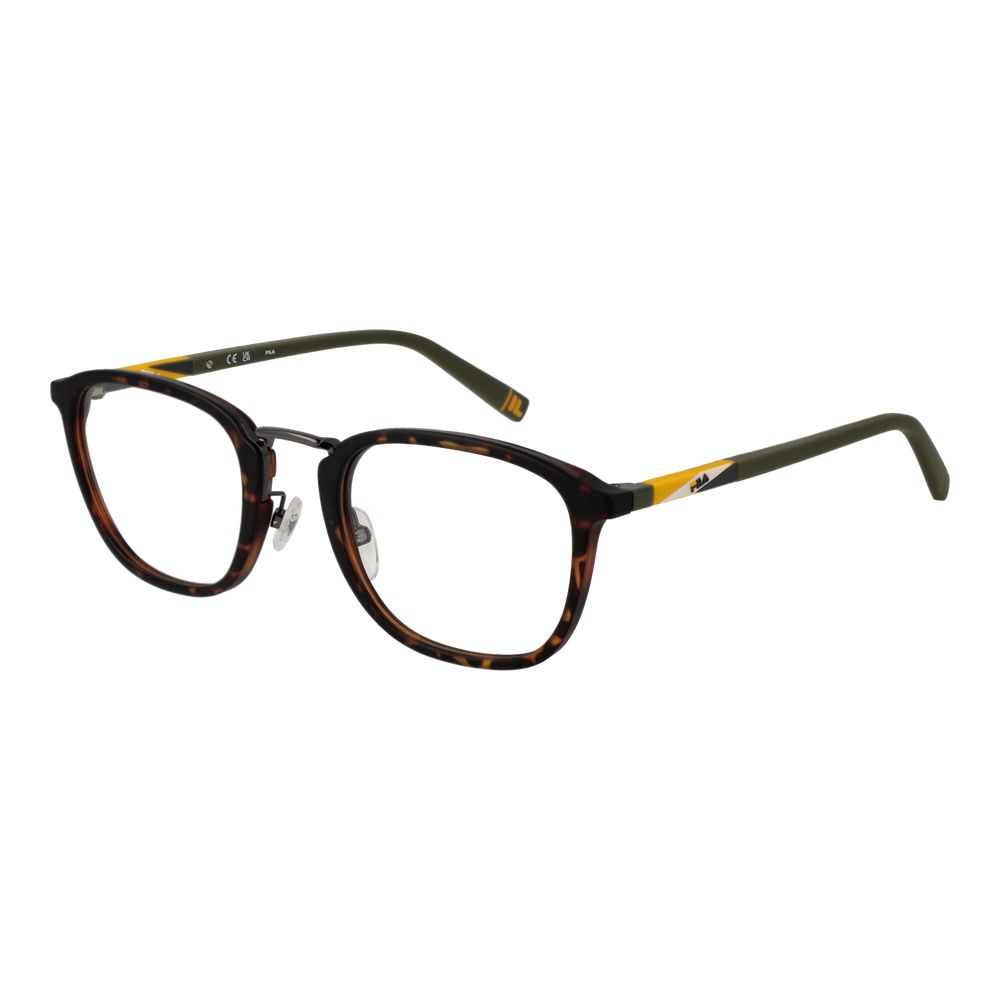 Eyeglasses Frames by Fila for unisex in plastic brown features an refined silhouette, showcasing the refined brown coloured frame and sophisticated full-frame frame design.