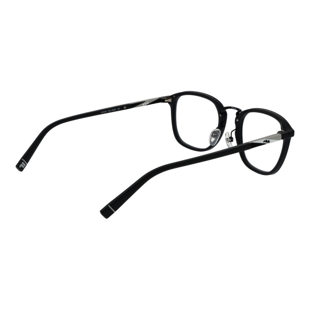 Eyeglasses Frames by Fila for unisex in plastic and black showcases an refined full-frame frame design featuring a sophisticated black coloured frame for an refined and refined aesthetic.