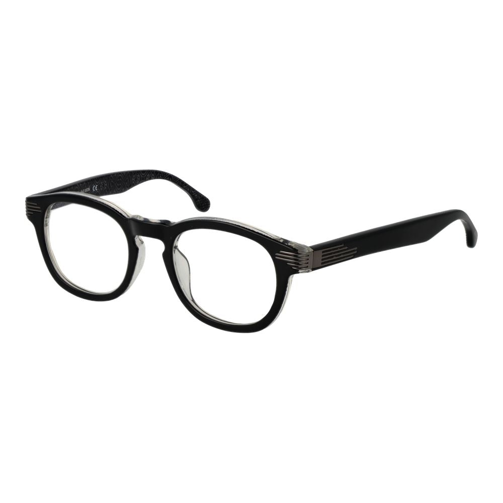 Eyeglasses Frames by Lozza for unisex in cellulose acetate and black showcases a refined silhouette, detailed with a black coloured frame finish and a sophisticated full-frame frame design.