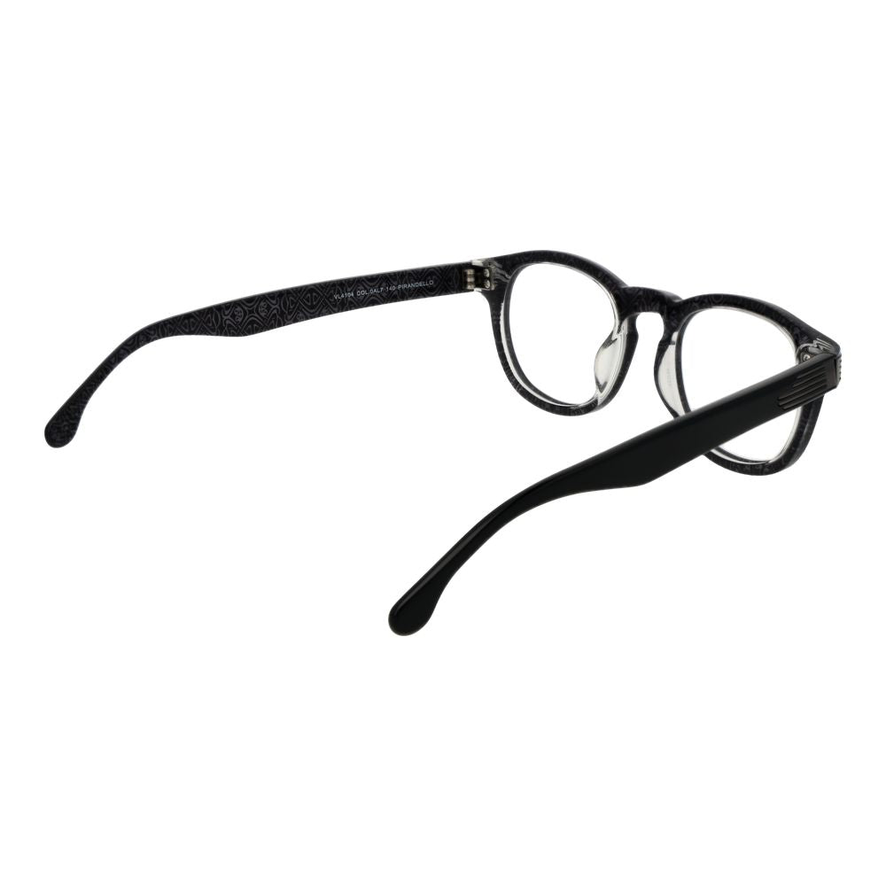 Eyeglasses Frames by Lozza for unisex in cellulose acetate black showcases a reflective silhouette, artfully incorporating a sophisticated black coloured frame with a distinct full-frame frame design.