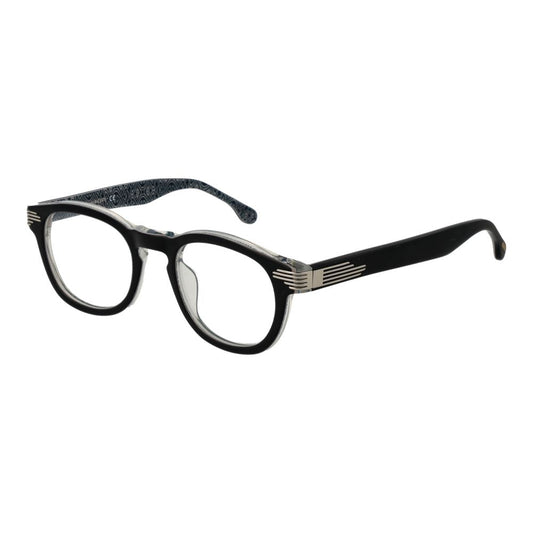 Eyeglasses Frames by Lozza for unisex in cellulose acetate black showcases a refined full-frame frame design with a refined black coloured frame finish for a refined and sophisticated look.