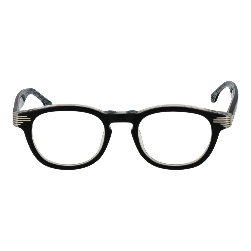 Eyeglasses Frames by Lozza for unisex in cellulose acetate black showcases a reflective silhouette, artfully incorporating a sophisticated black coloured frame with a distinct full-frame frame design.