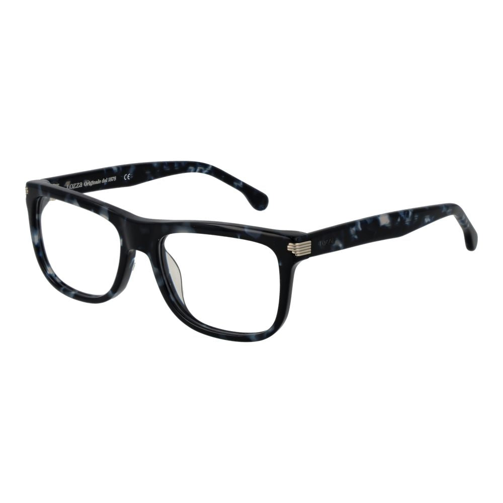 Eyeglasses Frames by Lozza for men in cellulose acetate blue features an refined silhouette, showcasing a sophisticated blue coloured frame and refined full-frame frame design for a refined look.