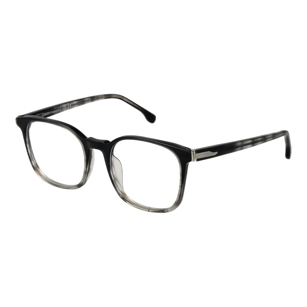 Eyeglasses Frames by Lozza for unisex in cellulose acetate black showcases a refined full-frame frame design with a refined black coloured frame finish for a refined and sophisticated look.