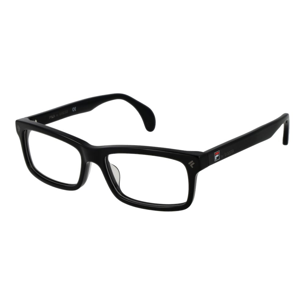 Eyeglasses Frames by Lozza for men in cellulose acetate black features an refined silhouette, showcasing a sophisticated black coloured frame and refined full-frame frame design for a refined look.