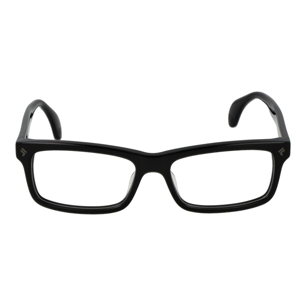 Eyeglasses Frames by Lozza for men in cellulose acetate black showcases a reflective silhouette, artfully incorporating a sophisticated black coloured frame with a distinct full-frame frame design.